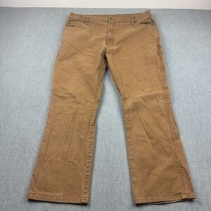 Dickies Pants Men 40X30 Brown Denim Carpenter Heavy Cotton Hammer Loop Work Wear